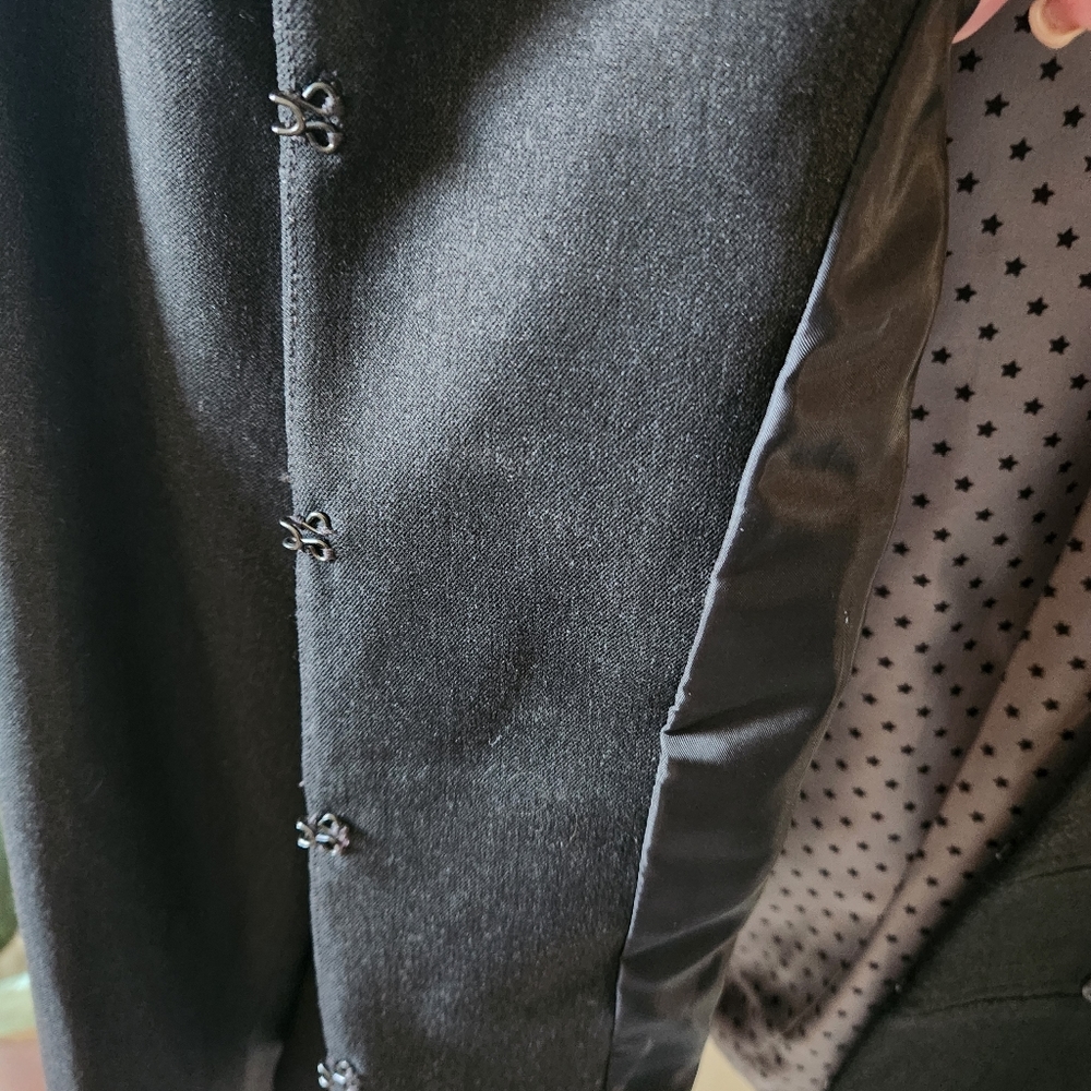 Tahari ASL Charcoal Grey Military Peplum Blazer - Size 6 - Picture 7 of 12